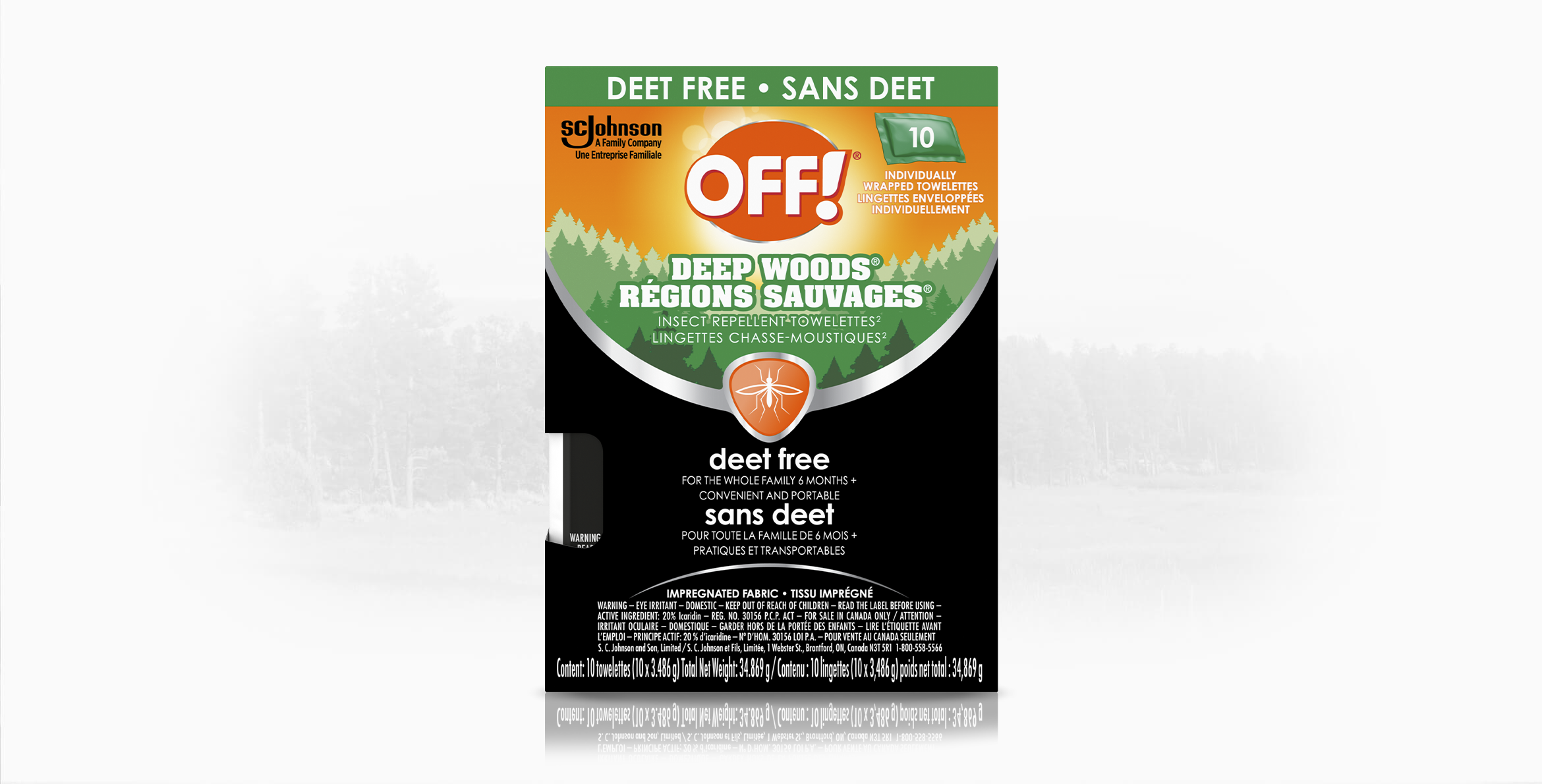OFF!® Deep Woods® Wipes - Deet Free