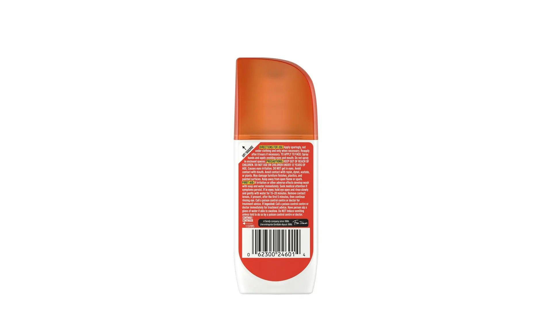 Back of OFF! Active Insect Repellent Bottle
