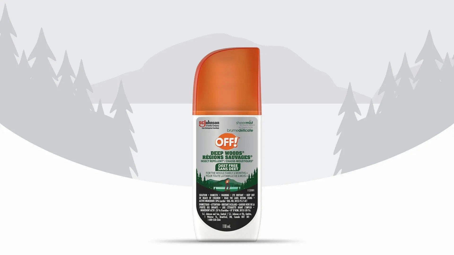 Front of an OFF!® Deep Woods® Pump Spray Insect Repellent - DEET Free bottle