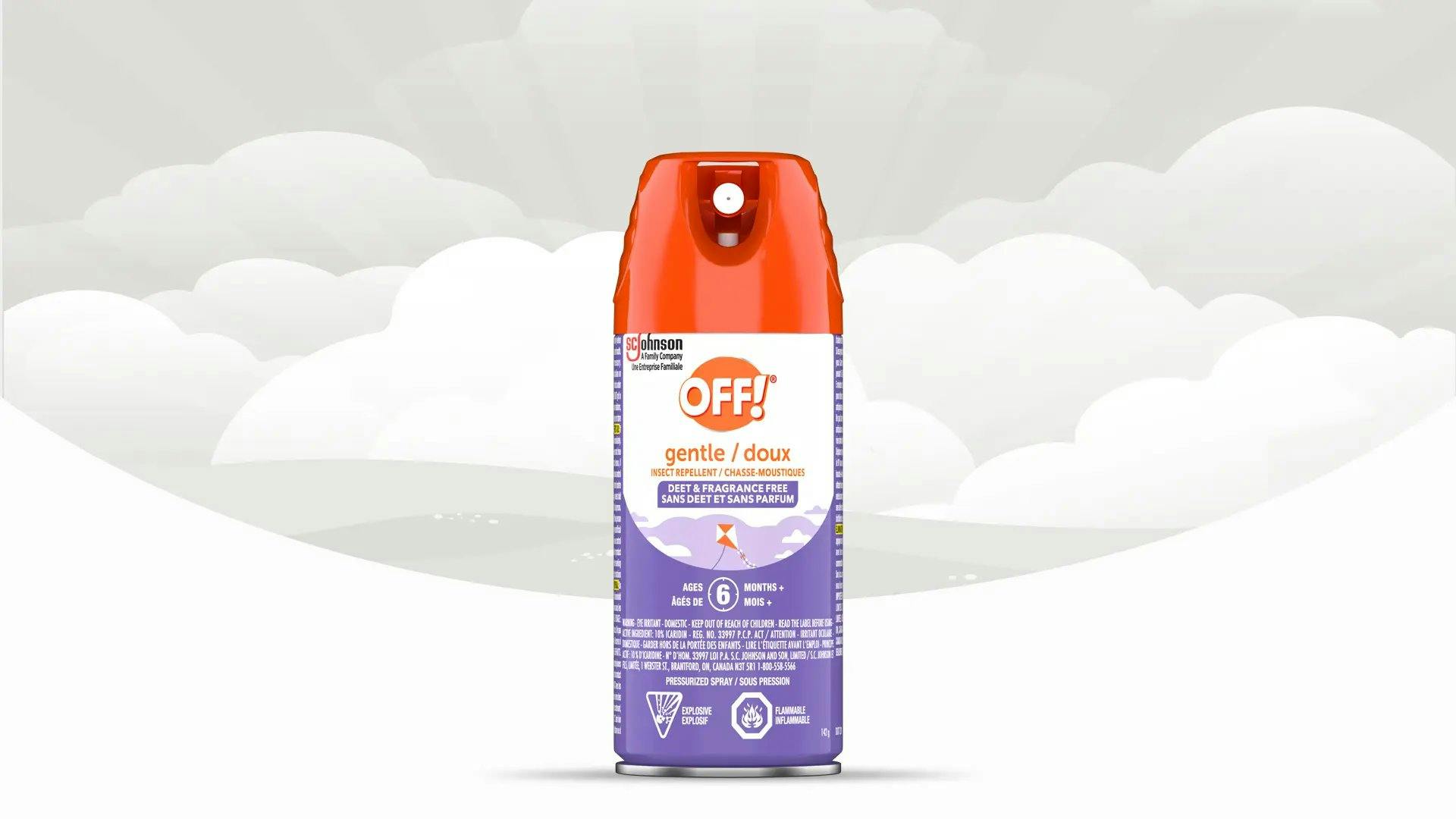 Front of OFF! Gentle Insect Repellent can